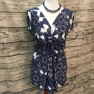 Bandana print Knot Front Maternity Top, Sz XL