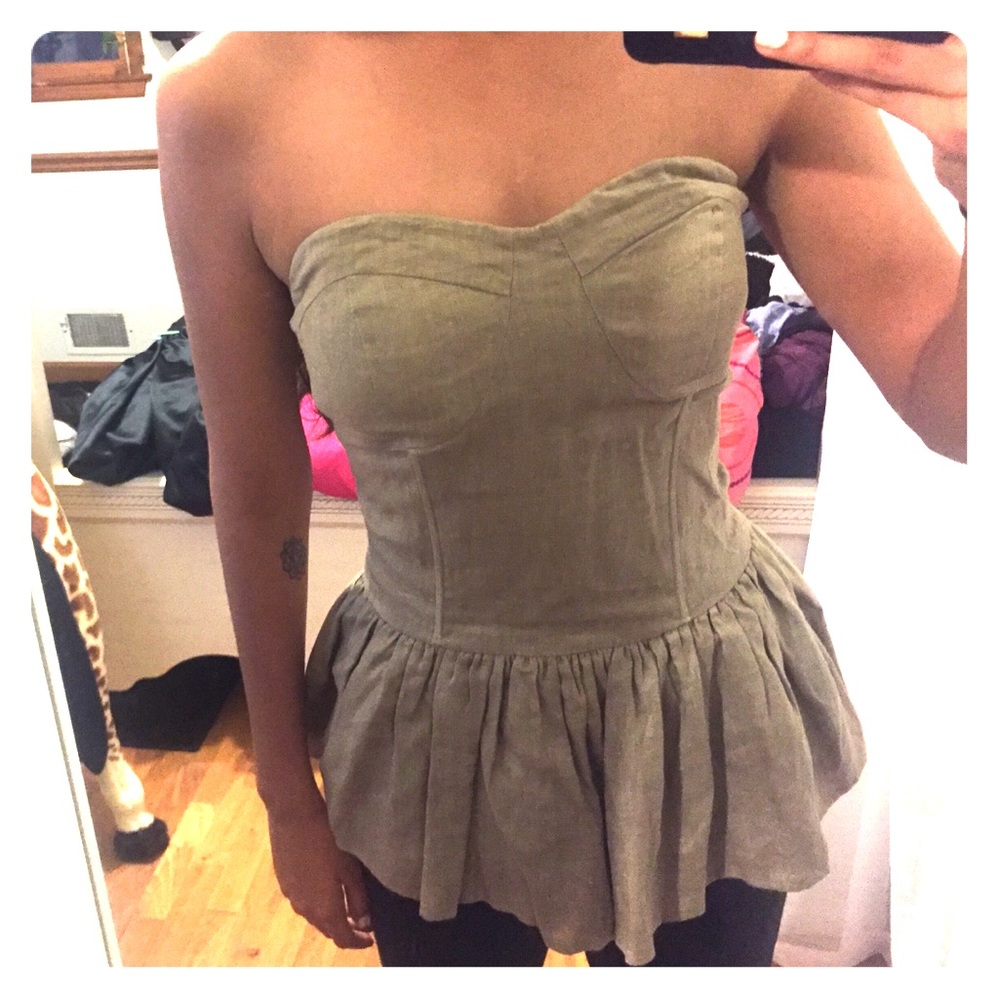 Strapless Peplum Top