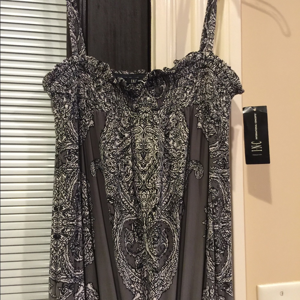 INC jumpsuit (brand new) gray , white and black