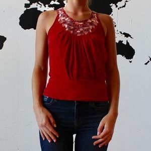 ‼️Last Day‼️Silk Embroidered top