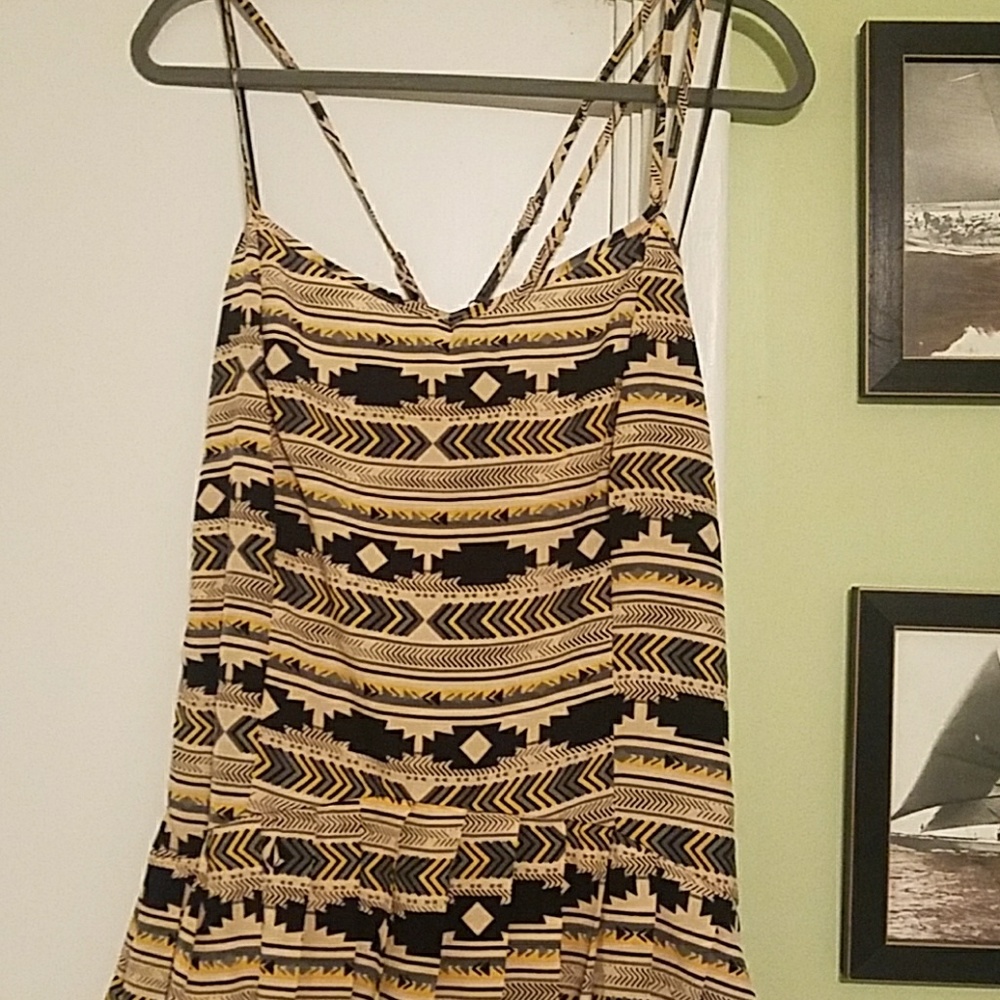 NWT Volcom Tribal Pleated Drop-Waist Dress