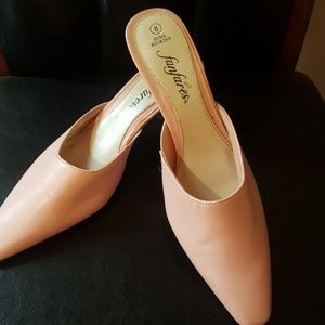 Pink low heel dress shoes