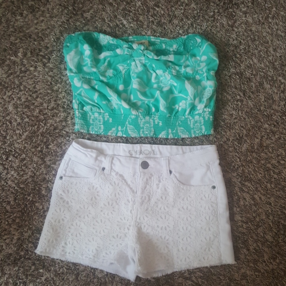 Boho strapless floral top