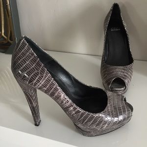 Stuart Weitzman Sadie Platform Peep Toe Heels