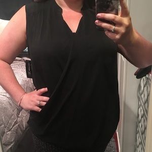 NWT Cross front sexy black top - plus size