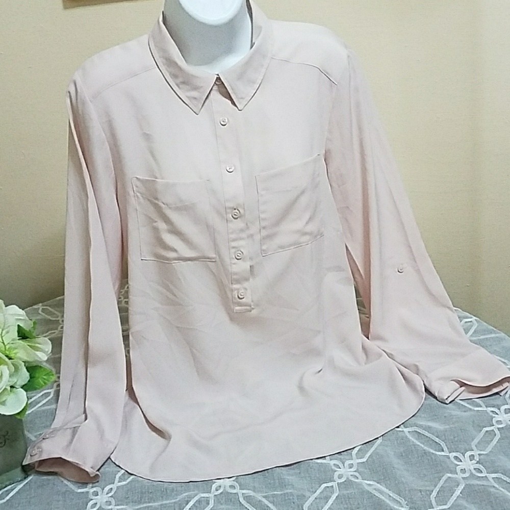 ANN TAYLOR NUDE  BLOUSE S