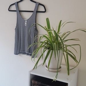 Forever 21 Navy and White Striped Tank
