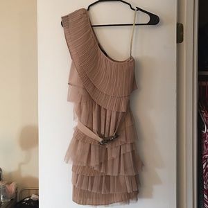 BCBG MaxAzria one shoulder cocktail dress