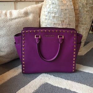 Michael Khors Selma Stud -Saffiano Leather Satchel