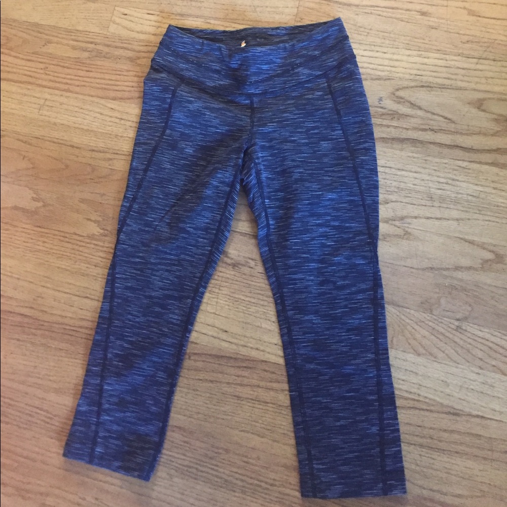 Black and gray Lucy Capri yoga or running pants