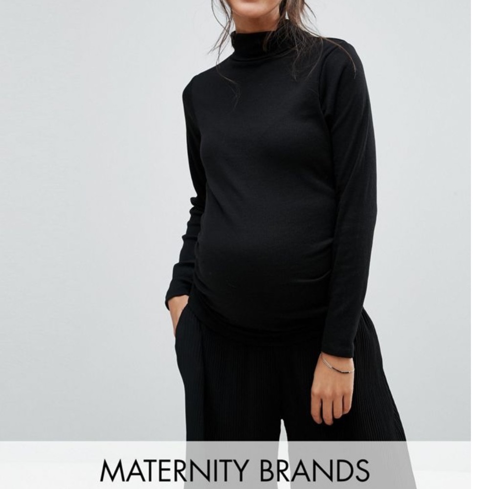 New Look Maternity Rib Roll Neck Top
