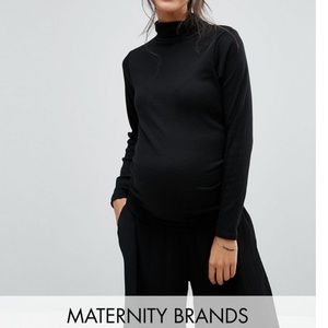 New Look Maternity Rib Roll Neck Top