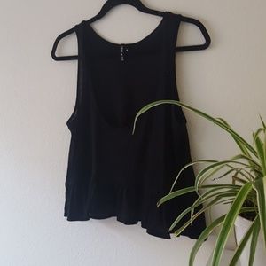 Emma and Sam Black Ruffle Tank