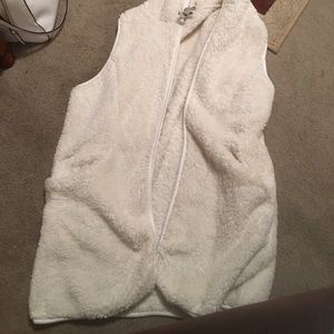 Furry white vest