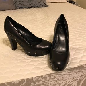 Coach studded black platform heels 8.5