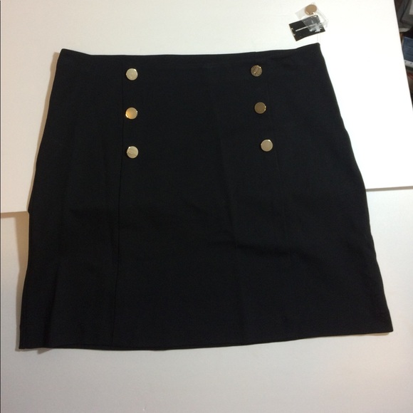 INC Black Ponte Sailor A line Skirt 12 - Picture 2 of 5
