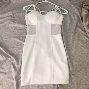 White mesh mini dress
