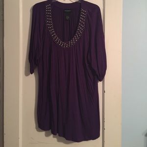 Lane Bryant Purple Beaded Tunic