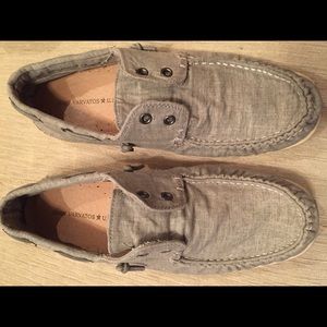 John Varvatos Men's Schooner Grey Material Shoe 9