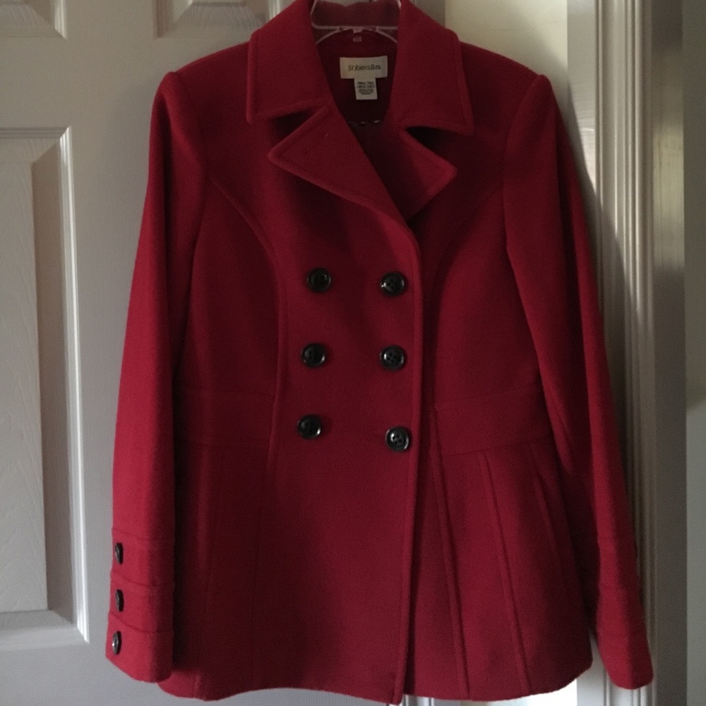 Red peacoat NWOT size small tall