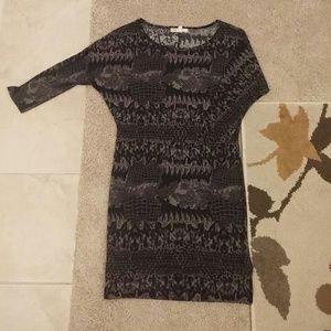 Black and Gray printed dress, Juniors medium