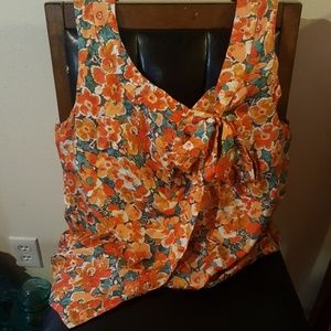 Coral Floral sleeveless top