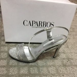 Sparkly silver heels never worn