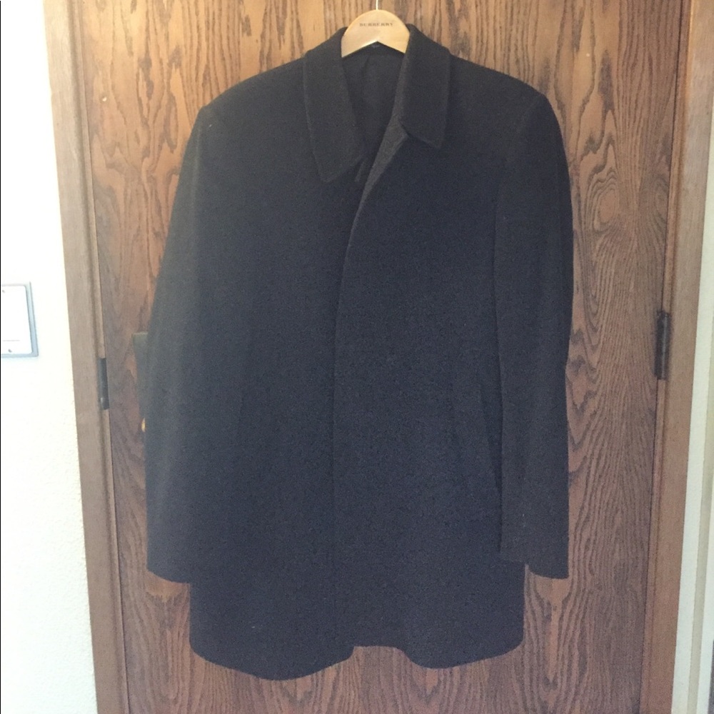 Black wool and cashmere dress coat
