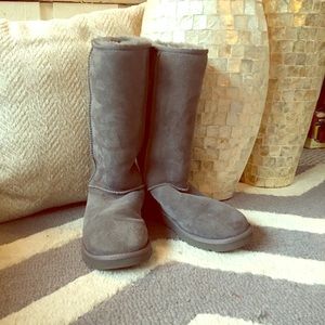 UGG Grey Classic Genuine Shearling Lined Tall Boot