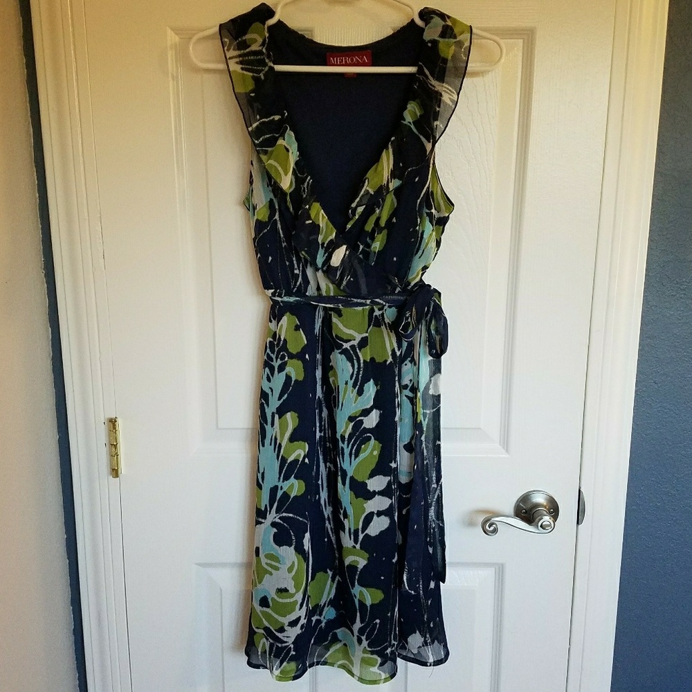 Navy Floral Dress size small