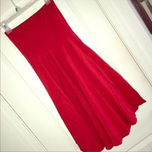 Red strapless bra top Victoria secret dress.