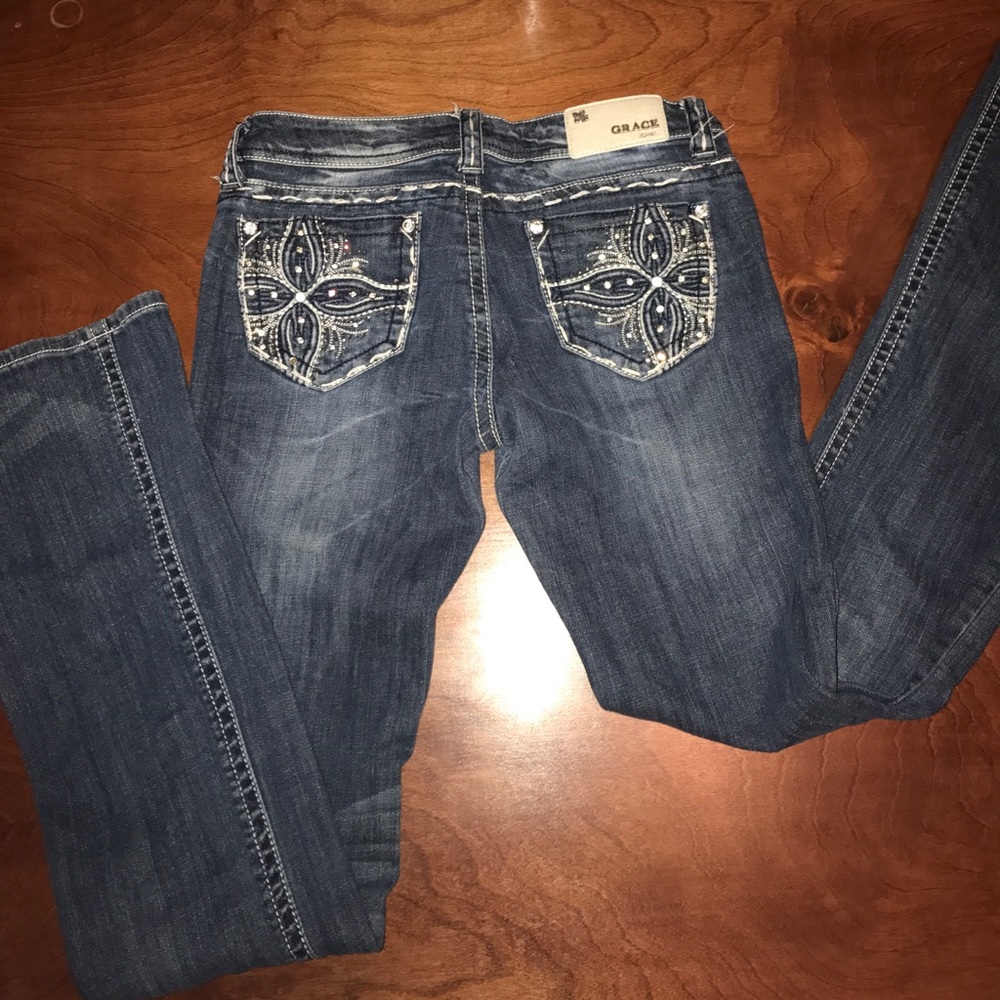 Grace in LA embroidered jeans