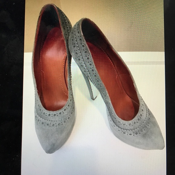 Givenchy suede platform pumps shoes, sz 37 1/2 - Picture 3 of 6