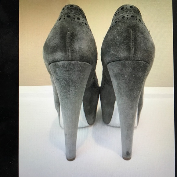 Givenchy suede platform pumps shoes, sz 37 1/2 - Picture 4 of 6