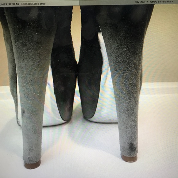 Givenchy suede platform pumps shoes, sz 37 1/2 - Picture 5 of 6