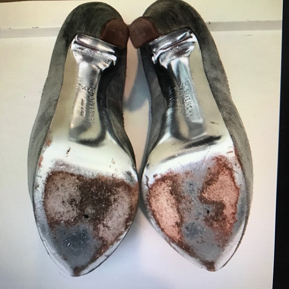 Givenchy suede platform pumps shoes, sz 37 1/2 - Picture 6 of 6