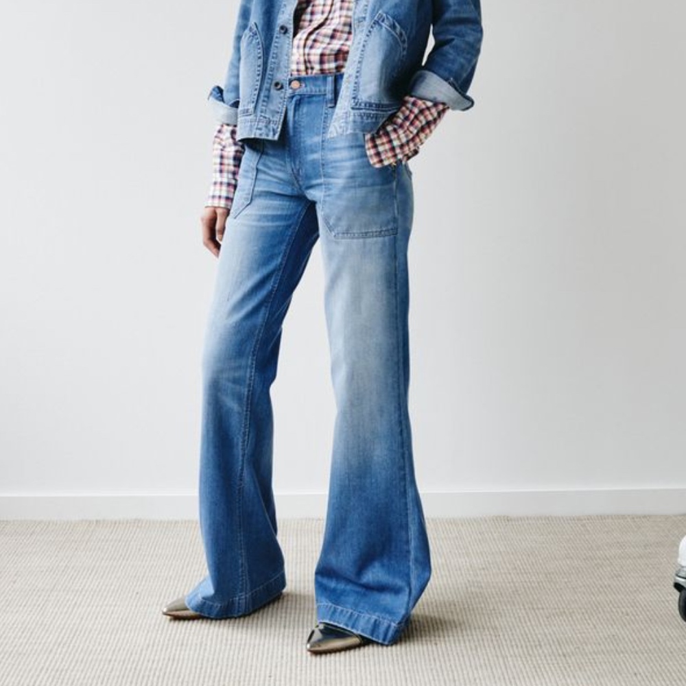 Madewell wide-leg jeans in shea wash 28