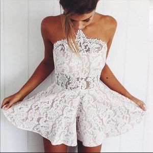 White Lace halter romper