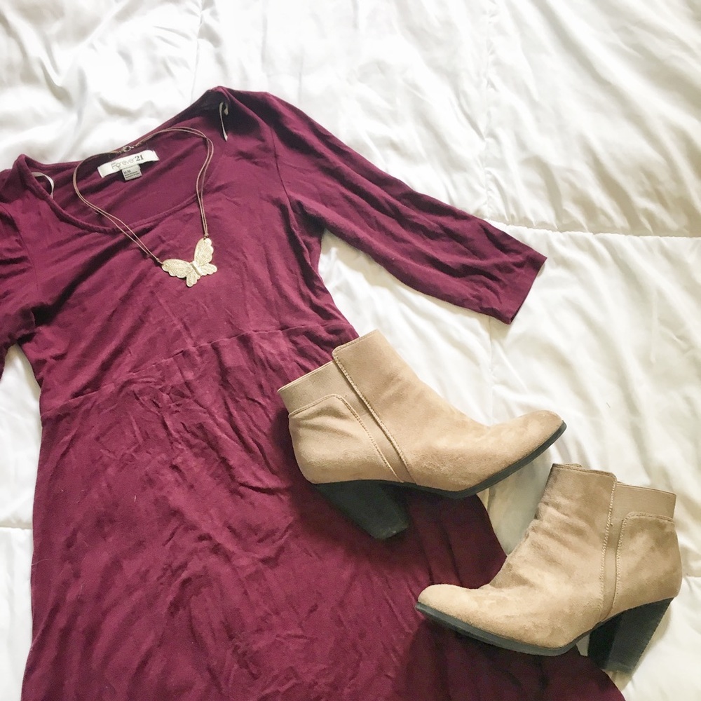 Forever 21 quarter sleeve knit dress