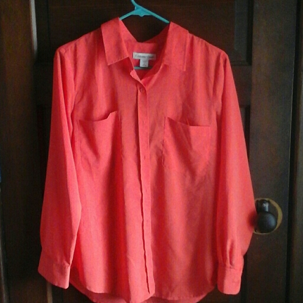 Orange silk oxford