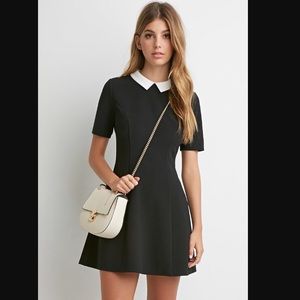 Forever 21 Contrast Collar Textured Dress