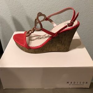 Madison red wedge sandals