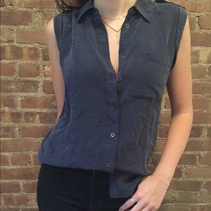 Equipment navy silk tank top (small)