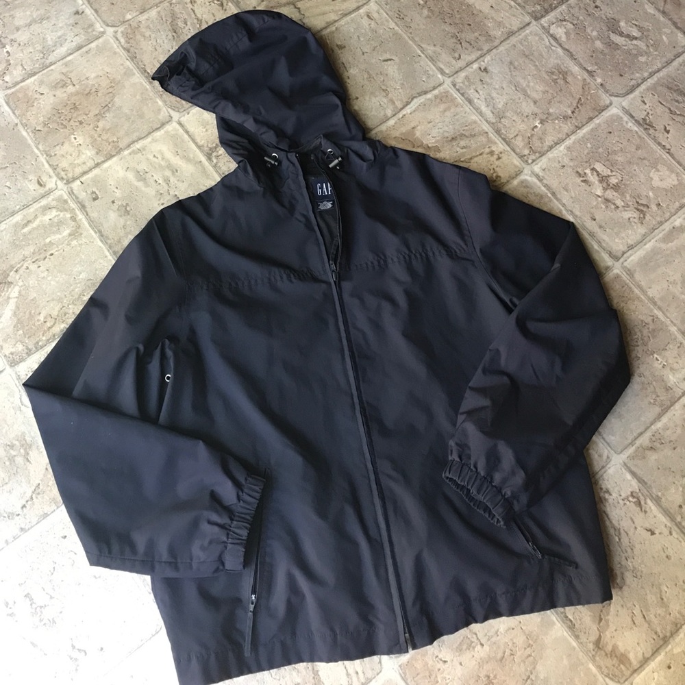 GAP Women's Navy Blue windbreaker jacket in Medium