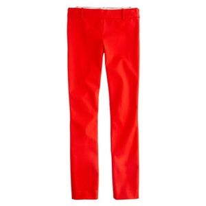 J. Crew Minnie Pant in Red Stretch Twill Size 6