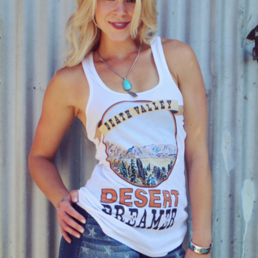 BOHO Desert Dreamer Ribbed Tank NWT White