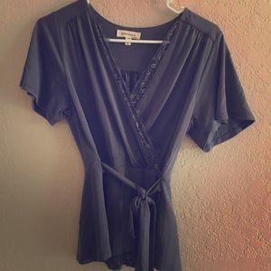 Grey wrap top