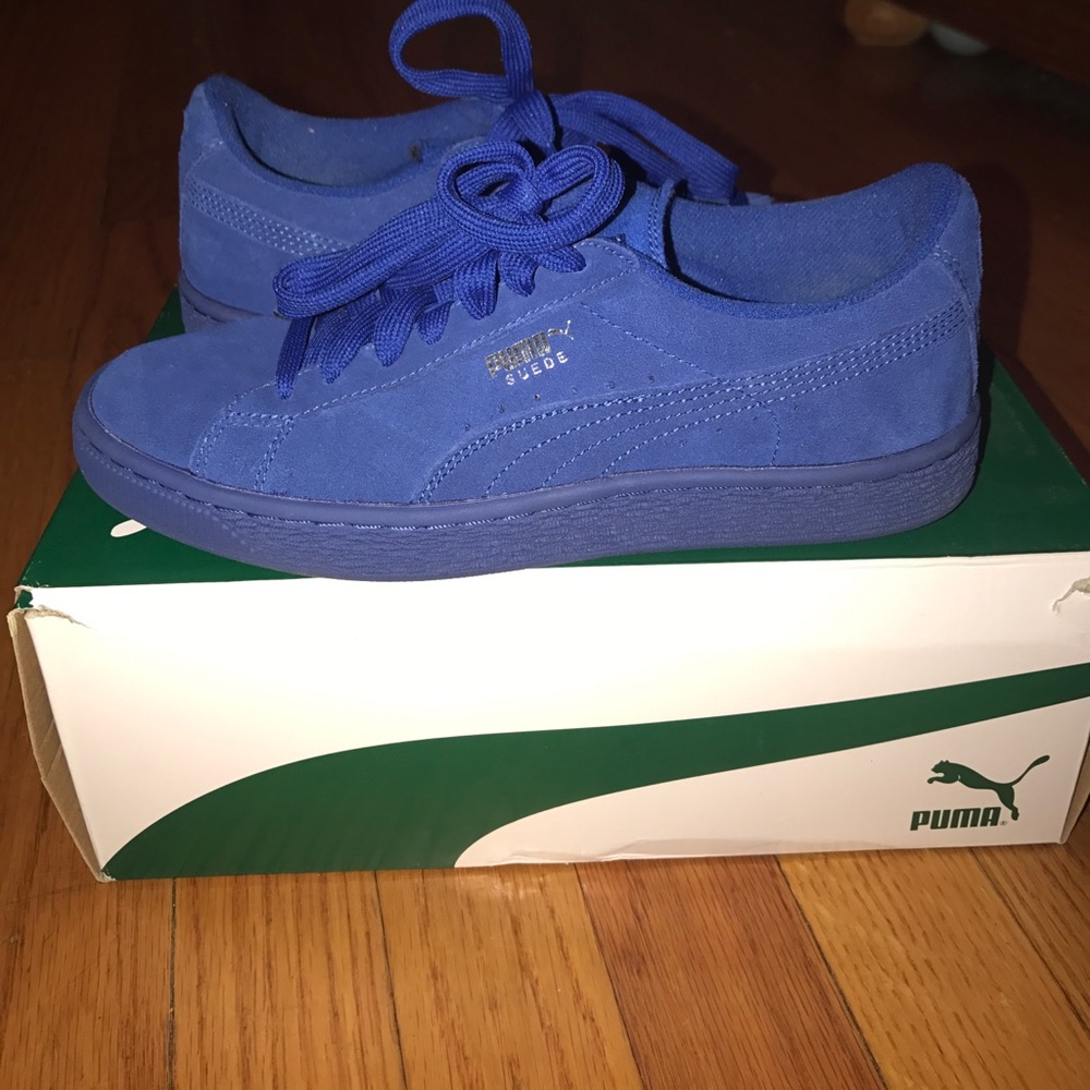 Blue Puma Suede Shoes