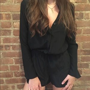 Black Parker silk romper (Small)