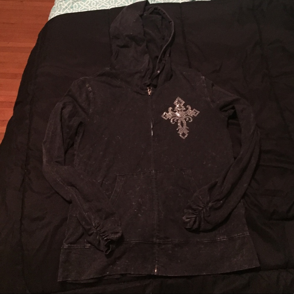 Zip up hoodie! Super cute.